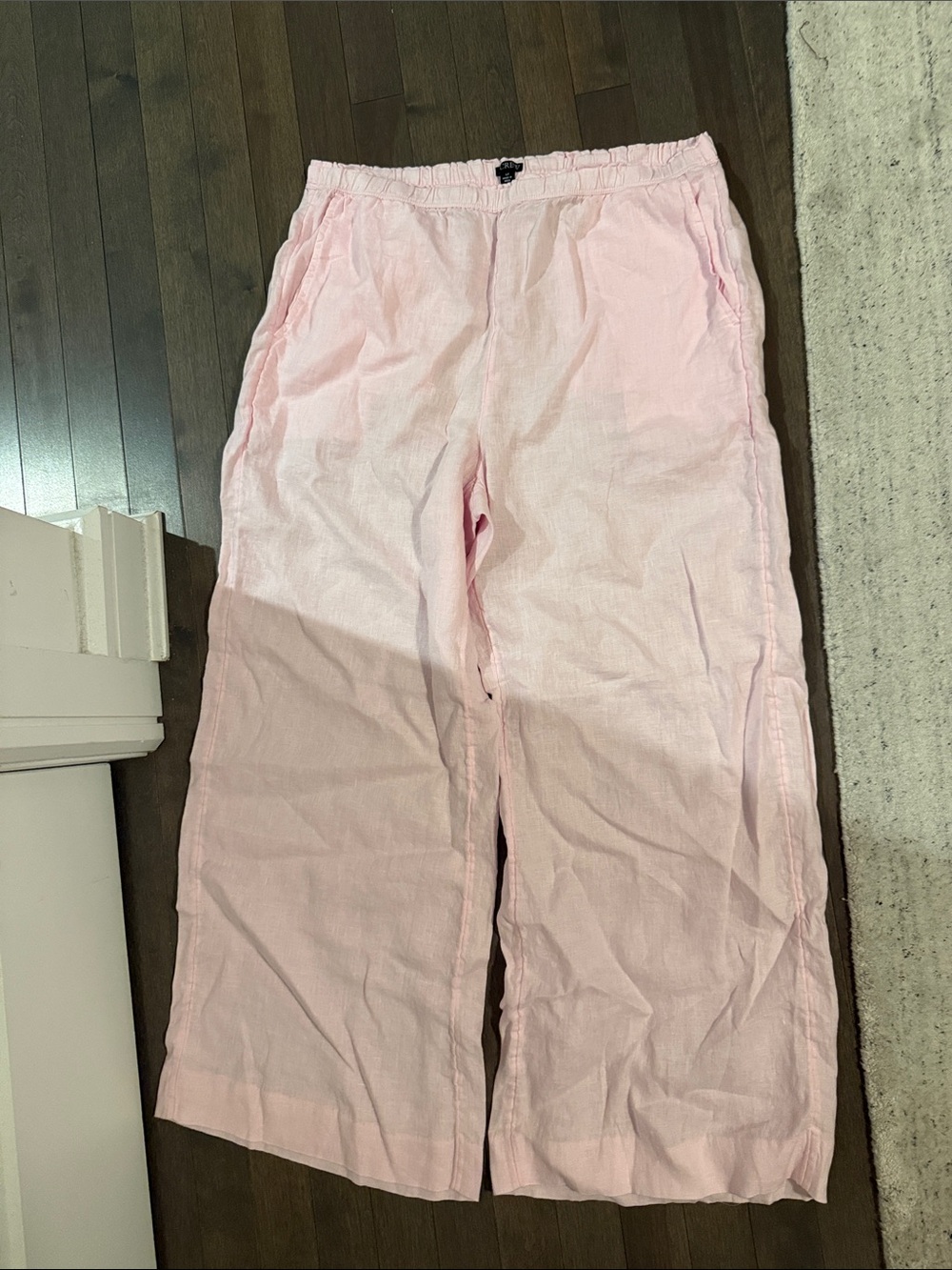 J. Crew Light Pink Wide-Leg Linen Pants LP
